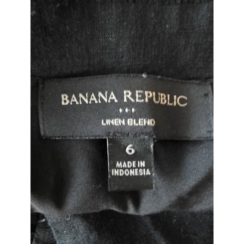Banana Republic Jumpsuit Size 6 Sleeveless Black Linen Blend Women's Halter